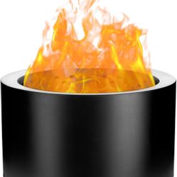 20" Stainless Steel Fire Pits, Large Smokeless Firepit with Removable Ash Pan, Portable Outdoor  
