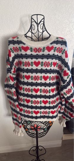 Old Navy Wool blend Fair Isle Heart Sweater