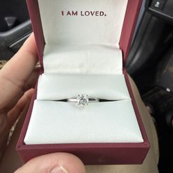 14K White Gold Round Brilliant Diamond Solitaire Ring