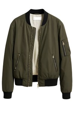 ZARA Basic Bomber Jacket – Army Green (Size M)