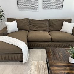 Brown Sectional Couch W/ Chaise