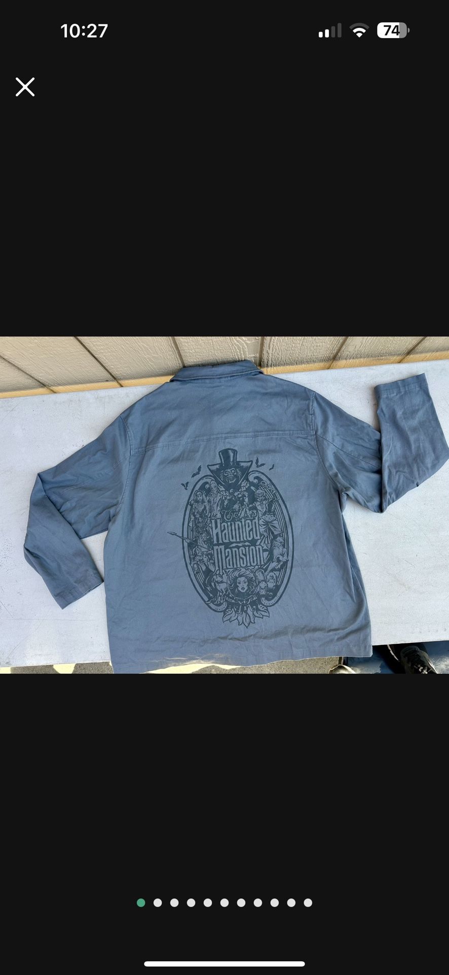 2022 Disney Parks The Haunted Mansion Gate Sign Hatbox Ghost Jacket XXL 2XL Unis