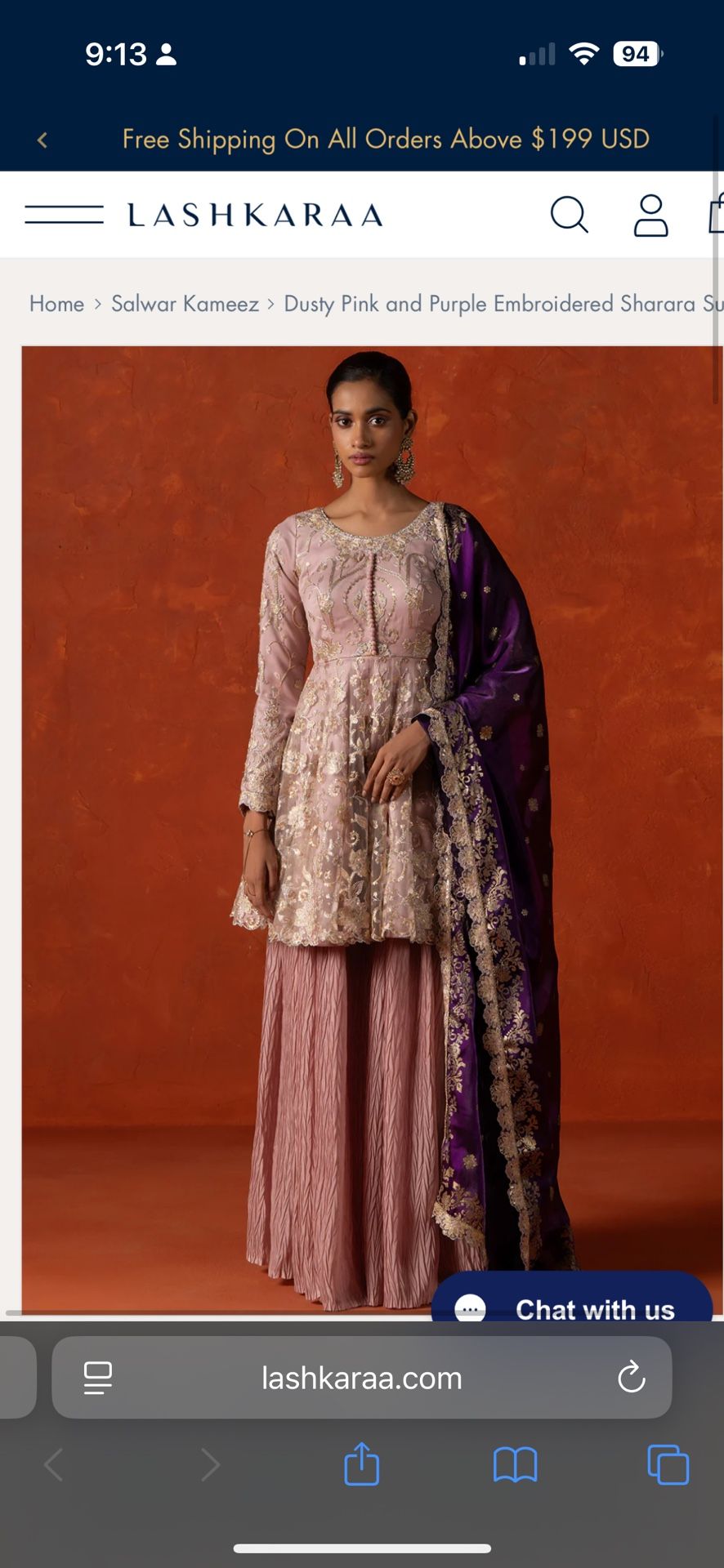 LASHKARAA Sharara Suit- Indian Party Wear (L)