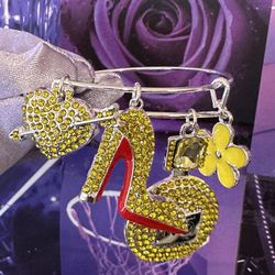 Yellow Charm Bangle Bracelet #8