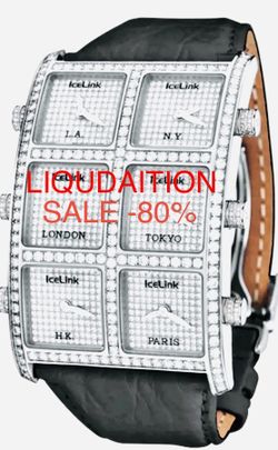 Diamond Watch 10 Carats FVS NATURAL DIAMONDS 6 time zones NEW Retiring Liquidation SALE -80%