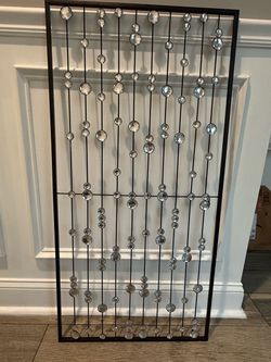 Crystal Bead Curtain decor Panel Black Wire