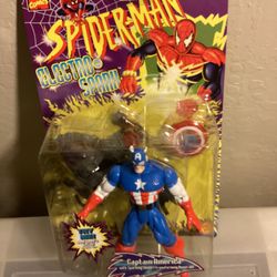 1997 Marvel Comics SPIDER-MAN Electro Spark CAPTAIN AMERICA