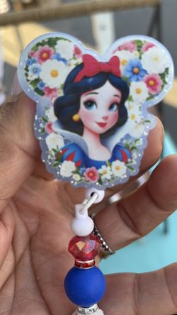 Snow White Mickey Id Badge Clip