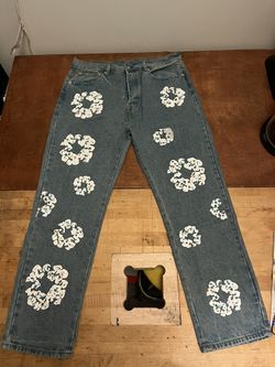 Denim Tears Cotton Wreath Rhinestone Jeans 