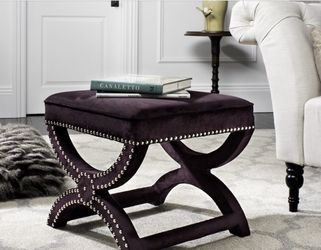Purple plum ottoman decor modern stylish nailhead