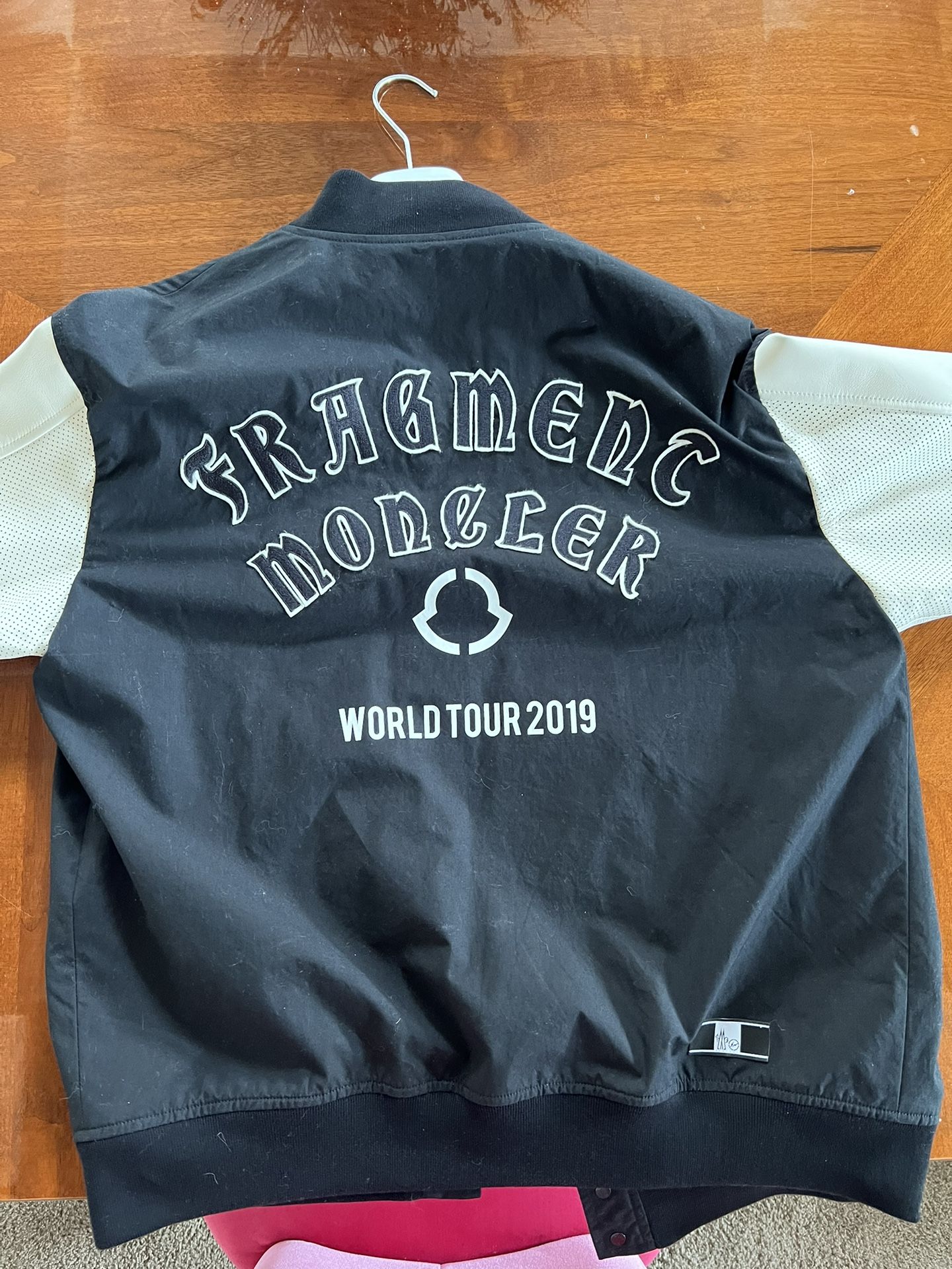 Moncler x Fragment Leather Sleeve Bomber Jacket
