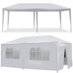 10'x20' Outdoor Canopy Tent. W ('hite Gazebo Pavilion with 6 Side Walls/'1|