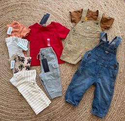 Tommy Hilfiger, Carhartt, OshKosh, Old Navy, Carter's Baby Boy Clothes Bundle Size 12M