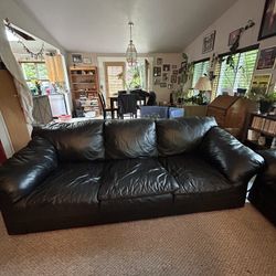Free Black leather Couch And Loveseat 