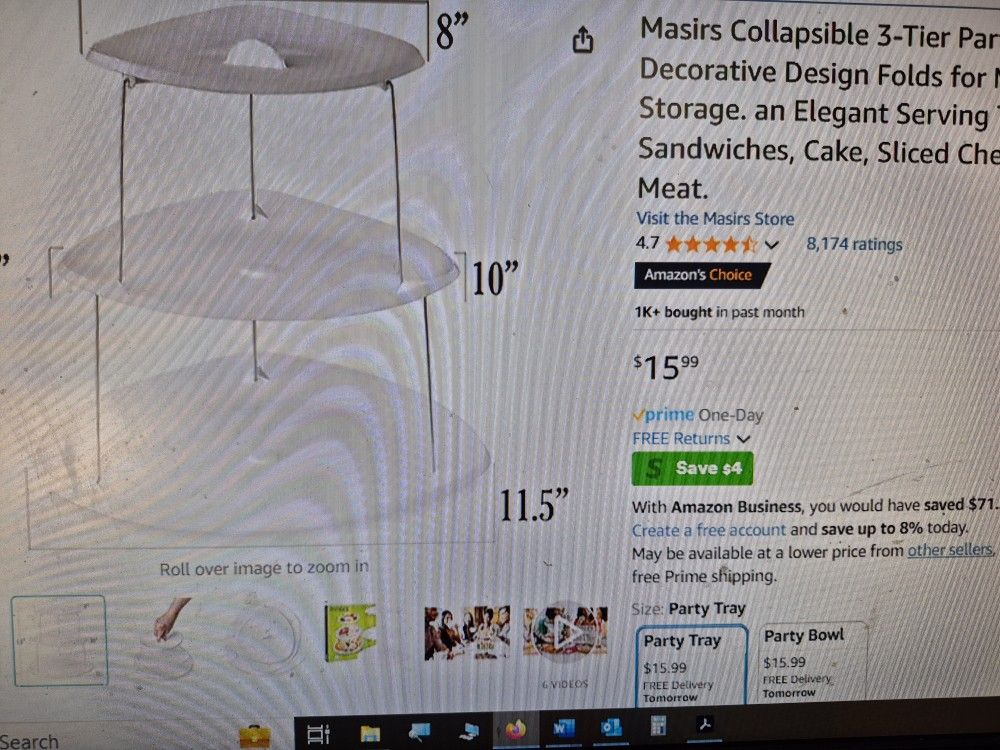 Two Collapsible Three Tier Party Trays