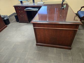 Free desk and credenza, must pick up on Thursday 5/21