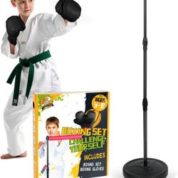 360° Spinning bar Reflex Bar Rotating Boxing Bar Boxing Set Trainer Adjustable,Suitable for Kids with Glove