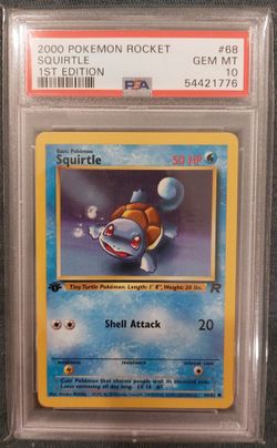 PSA 10 Squirtle 1st Edition Team Rocket 2000