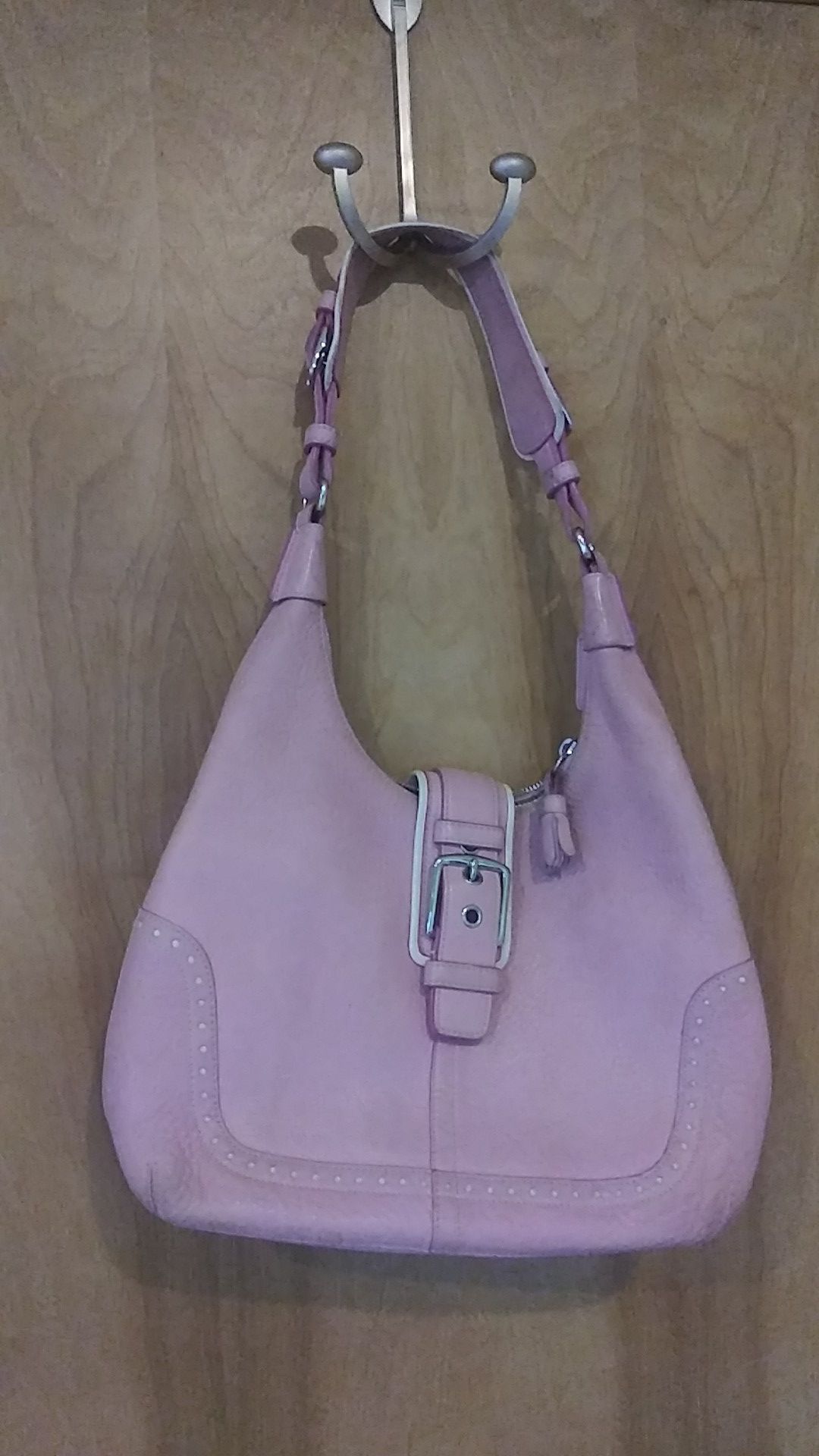 Pink Coach bag barely used slight wear.