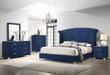 Melody 5-piece Eastern King Bedroom Set Pacific Blue