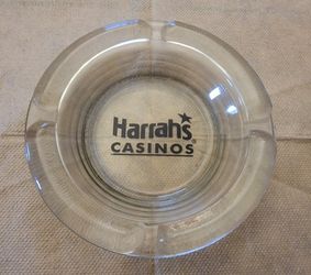 Vintage Harrah's Casino Glass Ashtray 
