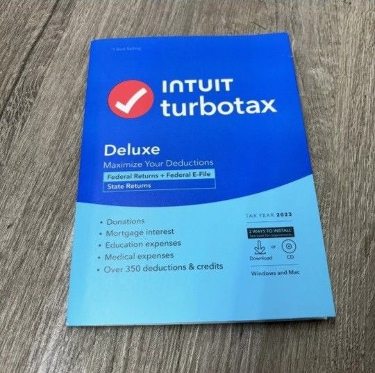 TurboTax 2023 Deluxe Federal & State Tax Software + Federal E-File