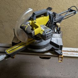 10" Ryobi Single Bevel Miter Saw W DeWalt Blade And DeWalt Stand