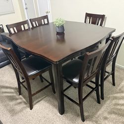Counter height Dining Table with 6 Chairs✨ Free Delivery 🚚