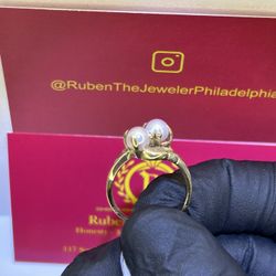 14Kt Gold Fresh Water Pearl Ring 