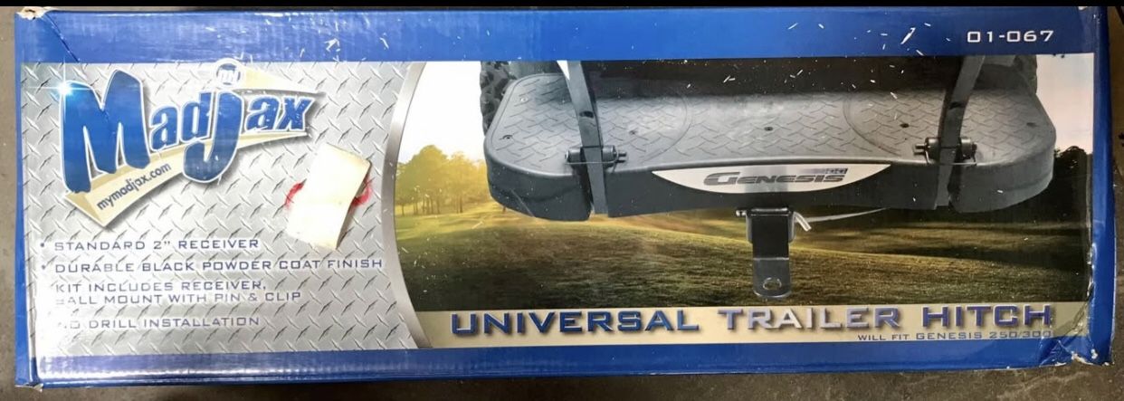 NEW! MadJax Golf Cart Rear Trailer Hitch for Genesis 250/300 Golf Cart Rear Seats | Includes 2 Inch Receiver