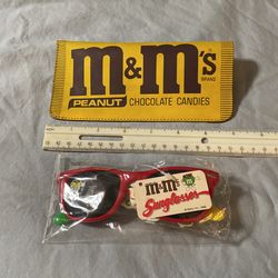 Vintage M&M Sunglasses Mars Inc. With Case And Strap 1988