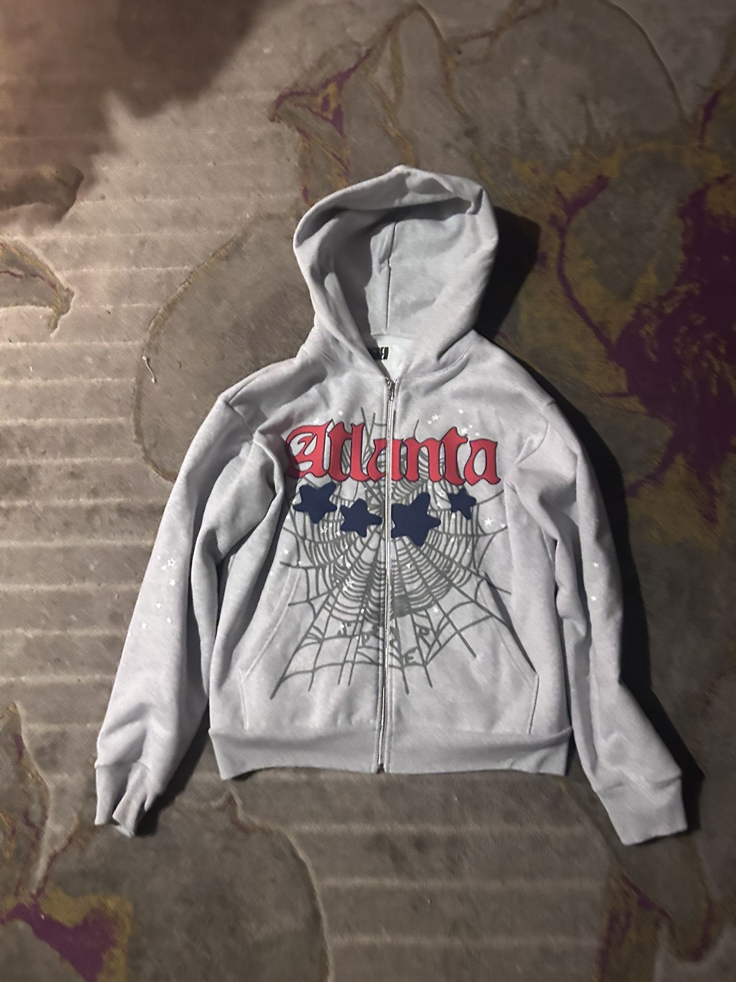 brand new zip up sp5der hoodie