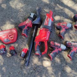 Milwaukee M12 Tools And Batteries 