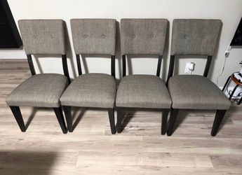 Black and gray dinning chairs
