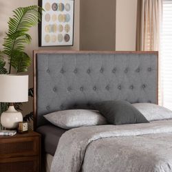 Mid century modern style king gray tufted headboard (New in a box)