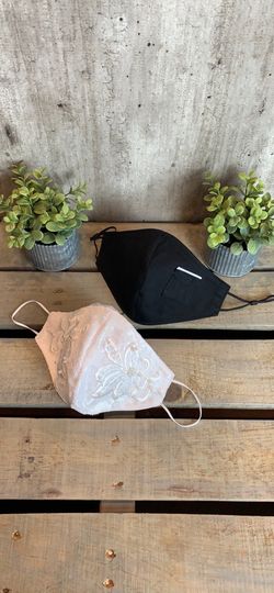 Bride and groom face mask