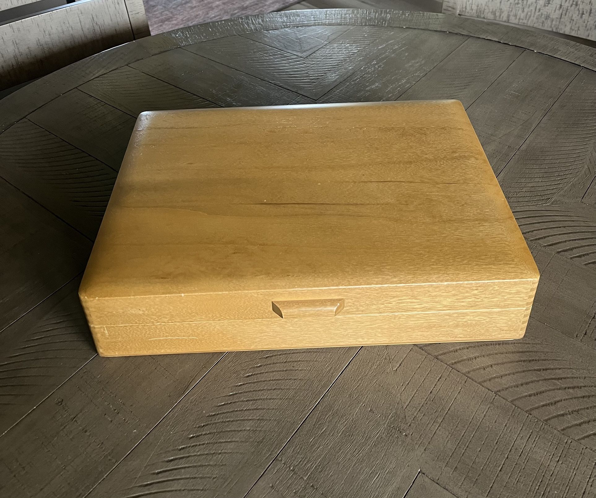 Vintage Naken’s Wood EMPTY Silverware Chest Riser Storage MCM