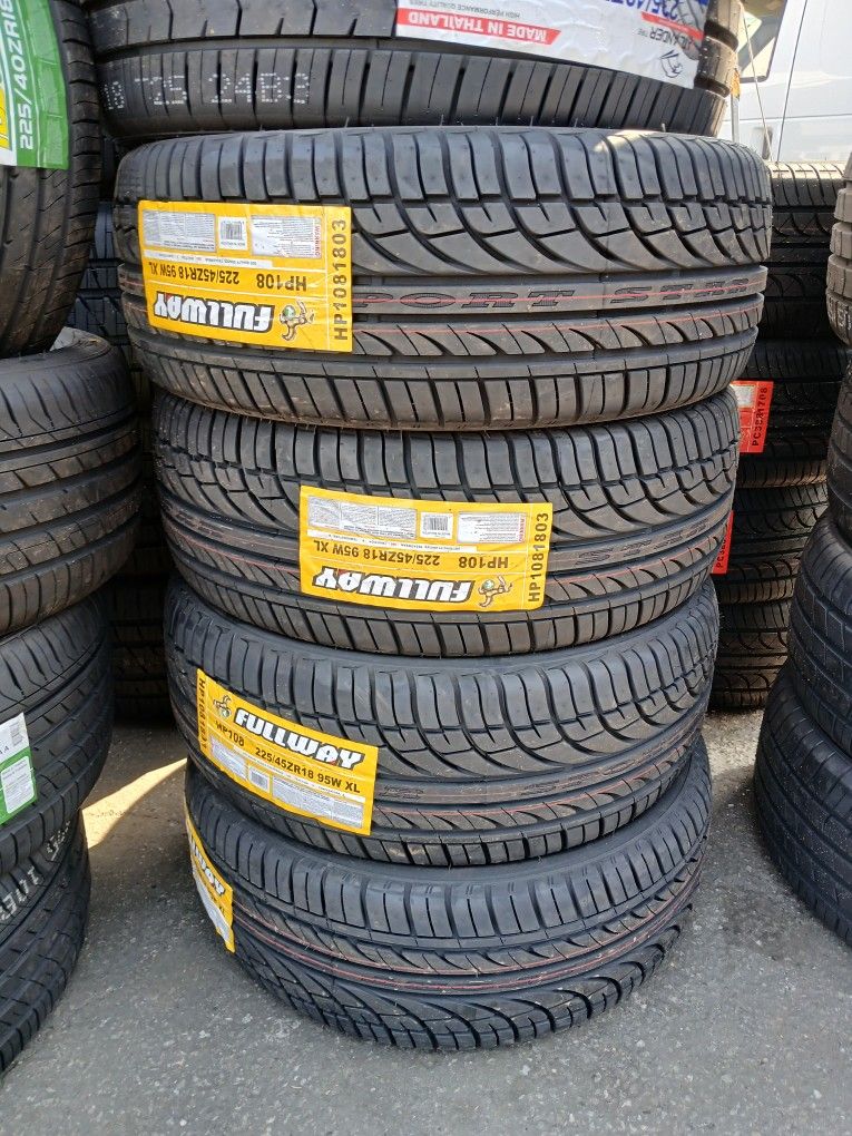 4 New Tires Installed/ 4 Llantas Nuevas Instaladas 225/45/18 Fullway Tires