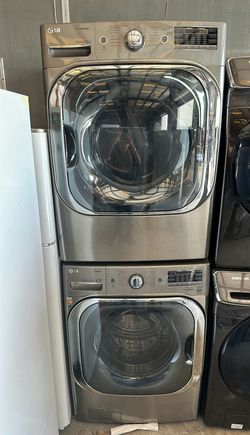 LG Front Load Set Stainless Steel with SteamWash