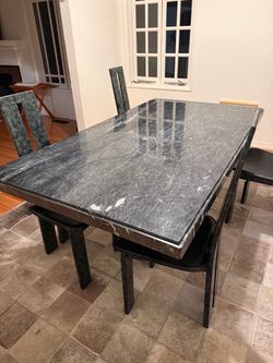 Black marble table