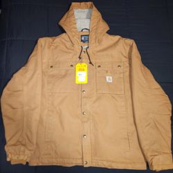 Men's Size 2XL Washed Duck Sherpa-Lined Utility Jacket