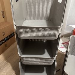 Stackable Grey Bins