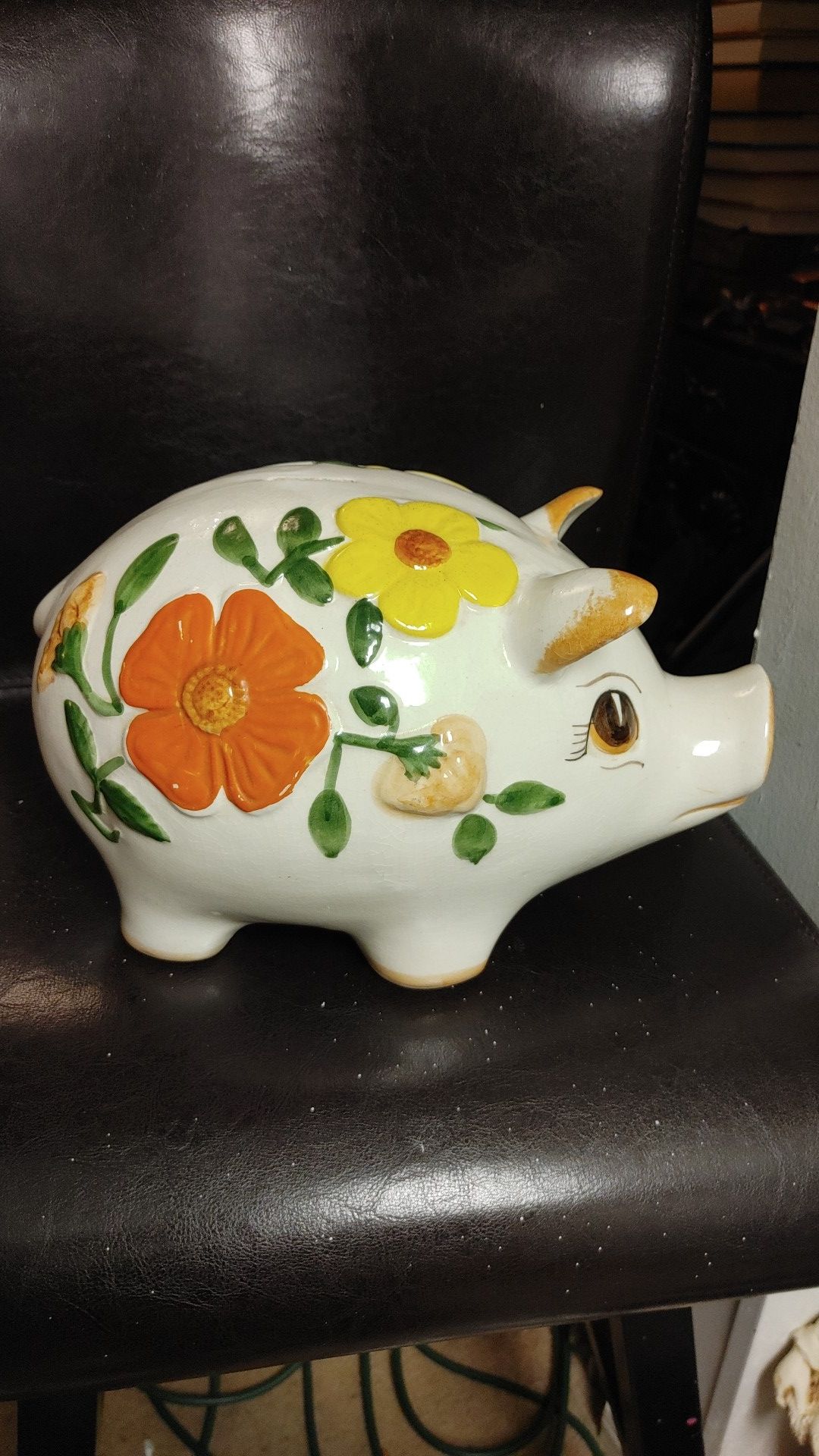 Vintage large ceramic puggy bank