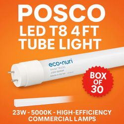 Box of 30 LED T8 4ft Tube Light TYPE C 23W 5000K High Efficiency Commercial Lamp