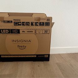Insignia 32” Fire TV with Remote and Box, Good Condition