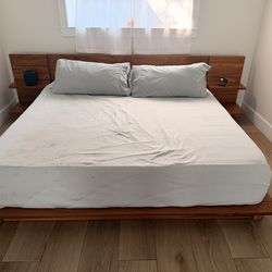 Modloft Walnut Low Profile Wood Bed Frame