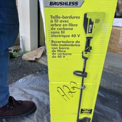 RYOBI 40V HP Brushless 15 in. Cordless Carbon Fiber Shaft Attachment Capable String Trimmer (Tool Only)