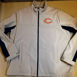 Chicago Bears NFL XL Jacket Gray Navy Blue Football 