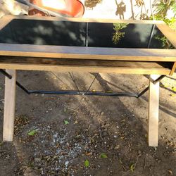 GLASSTOP WOODEN DESK