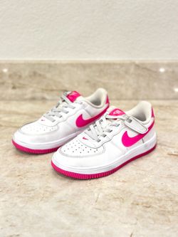 Nike Force 1 Low EasyOn Kids Shoes Size 13C White Pink